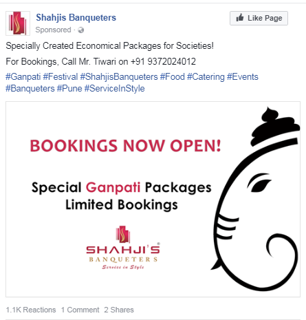 Shahjis Banqueters Facebook Ad